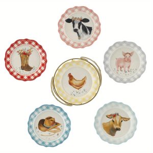 7-piece plate set with stand: 7 inches, carefully designed to make every meal a pleasure