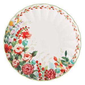 10.5-inch Green Ceramic Dinner Plate 10.50 x 10.50 x 1.00 In